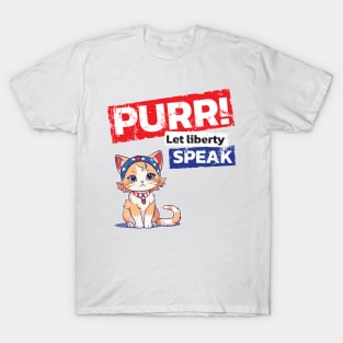 Celebrate Freedom: Cute Cat for Patriotic Purr-fection! T-Shirt